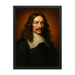 Johan de Witt framed print on a plain backdrop in size 18"x24".