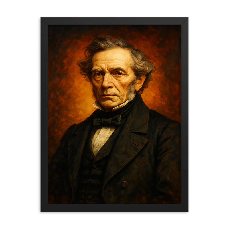 Johan Rudolph Thorbecke framed print on a plain backdrop in size 18