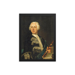 Johann Joachim Quantz framed print on a plain backdrop in size 12"x16".