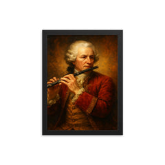 Johann Joachim Quantz framed print on a plain backdrop in size 12"x16".