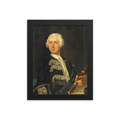 Johann Joachim Quantz framed print on a plain backdrop in size 8"x10".