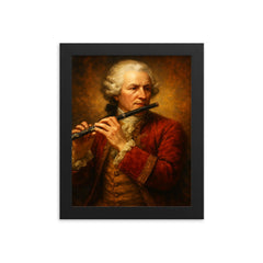 Johann Joachim Quantz framed print on a plain backdrop in size 8"x10".
