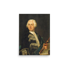 Johann Joachim Quantz poster on a plain backdrop in size 12"x16".