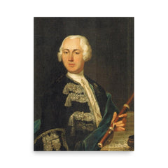 Johann Joachim Quantz poster on a plain backdrop in size 18"x24".