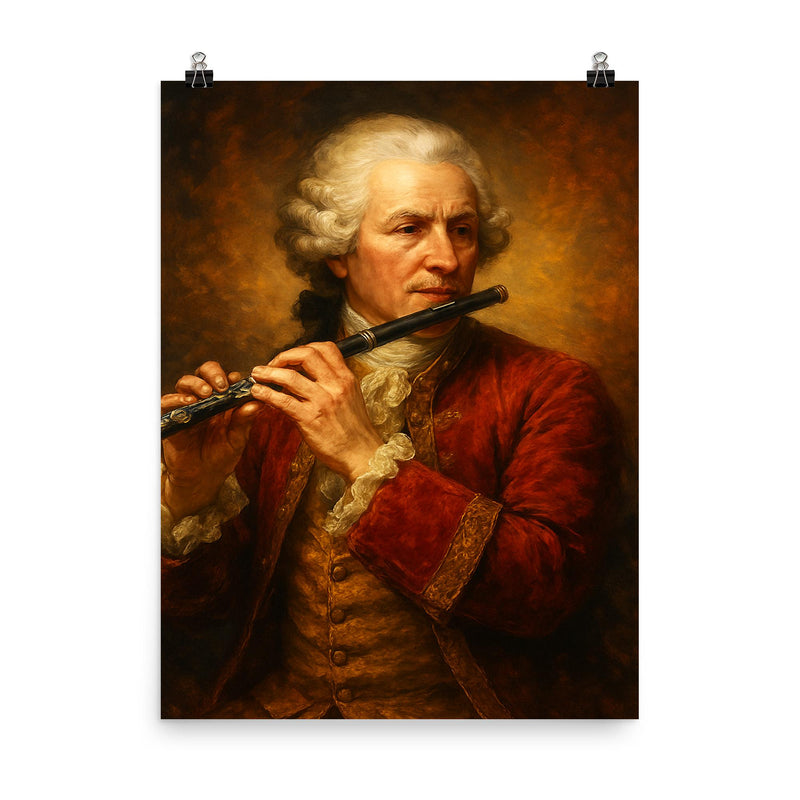 Johann Joachim Quantz poster on a plain backdrop in size 8