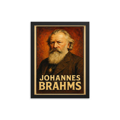 Johannes Brahms framed print on a plain backdrop in size 12"x16".