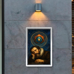 Johannes Kepler asleep beneath nested polyhedra poster 2