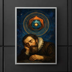 Johannes Kepler asleep beneath nested polyhedra poster 5