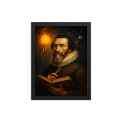Johannes Kepler framed print on a plain backdrop in size 12"x16".