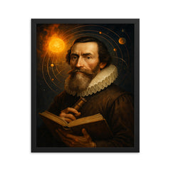 Johannes Kepler framed print on a plain backdrop in size 16"x20".