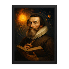 Johannes Kepler framed print on a plain backdrop in size 18"x24".