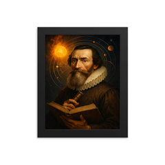 Johannes Kepler framed print on a plain backdrop in size 8"x10".