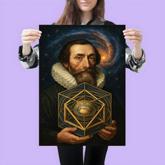 Johannes Kepler with nested cosmic solids poster 3
