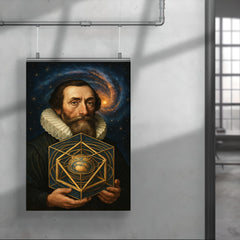 Johannes Kepler with nested cosmic solids poster 4
