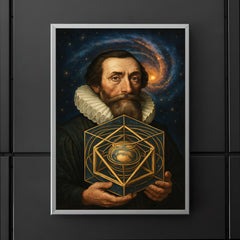 Johannes Kepler with nested cosmic solids poster 5