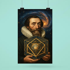Johannes Kepler with nested cosmic solids poster 6