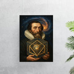 Johannes Kepler with nested cosmic solids poster 7