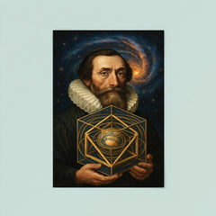 Johannes Kepler with nested cosmic solids poster 8