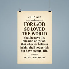 John 316 For God so loved the world that he gave his one and only Son that whoever believes in him shall not perish but have eternal life poster 9