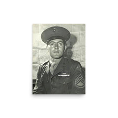 John Basilone poster on a plain backdrop in size 12"x16".