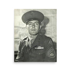 John Basilone poster on a plain backdrop in size 16"x20".