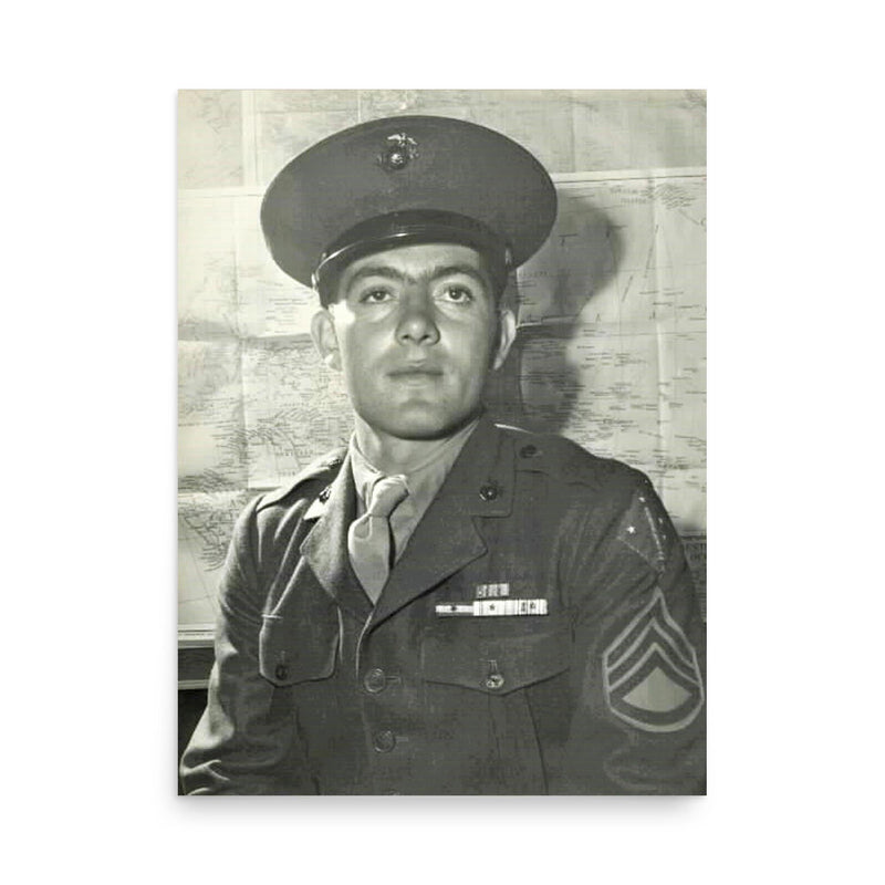 John Basilone poster on a plain backdrop in size 18