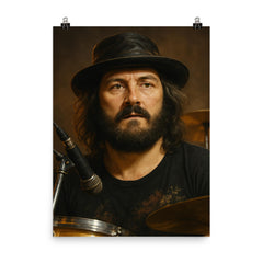John Bonham portrait poster on a plain backdrop in size 8"x10".