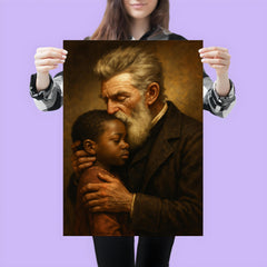 John Brown kissing a Black child goodbye poster 3
