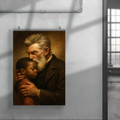 John Brown kissing a Black child goodbye poster 4