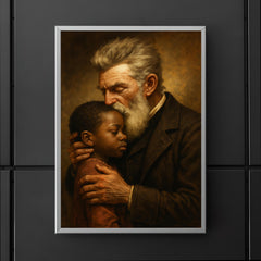 John Brown kissing a Black child goodbye poster 5