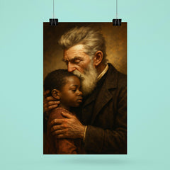 John Brown kissing a Black child goodbye poster 6