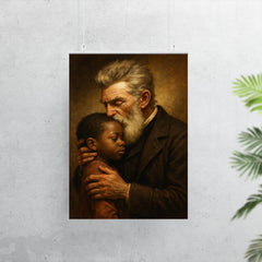John Brown kissing a Black child goodbye poster 7