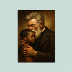 John Brown kissing a Black child goodbye poster 8