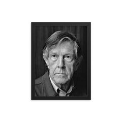 John Cage framed print on a plain backdrop in size 12"x16".