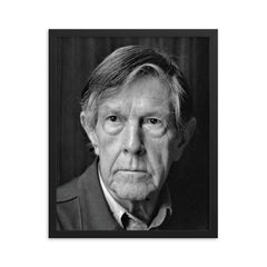 John Cage framed print on a plain backdrop in size 16"x20".