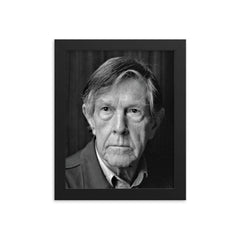 John Cage framed print on a plain backdrop in size 8"x10".