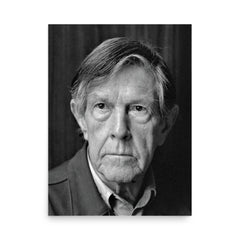 John Cage poster on a plain backdrop in size 18"x24".