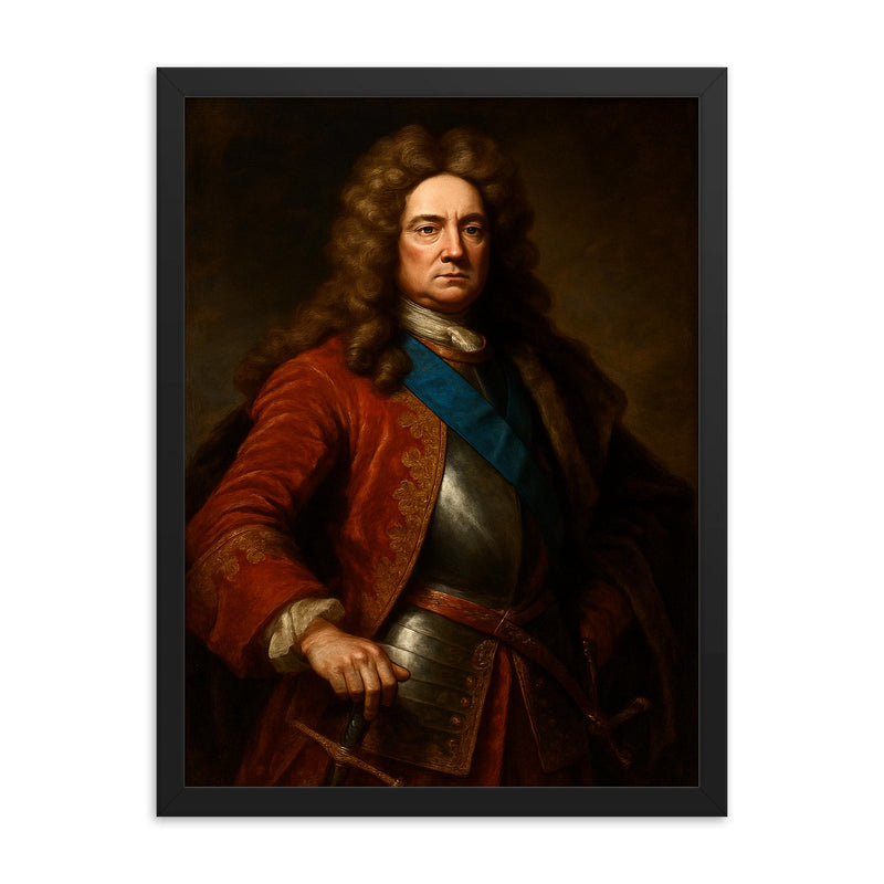John Churchill Duke of Marlborough framed print on a plain backdrop in size 18