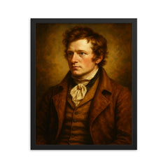 John Clare framed print on a plain backdrop in size 16"x20".
