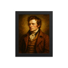 John Clare framed print on a plain backdrop in size 8"x10".