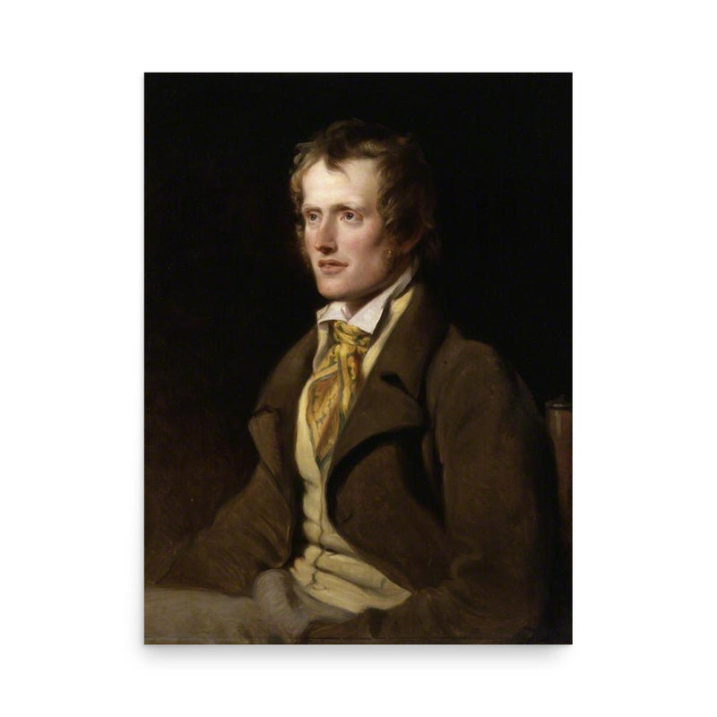 John Clare poster on a plain backdrop in size 18