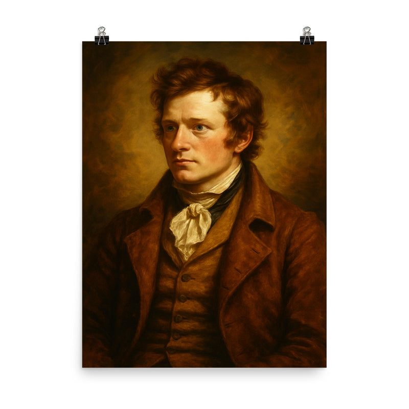 John Clare poster on a plain backdrop in size 8