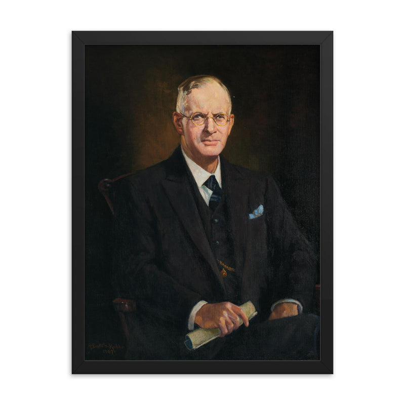 John Curtin framed print on a plain backdrop in size 18