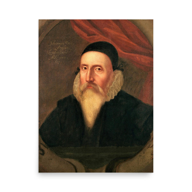 John Dee poster on a plain backdrop in size 18