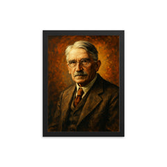 John Dewey framed print on a plain backdrop in size 12"x16".