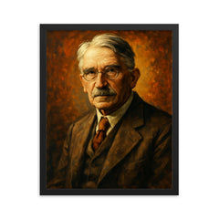 John Dewey framed print on a plain backdrop in size 16"x20".