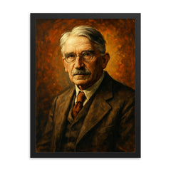 John Dewey framed print on a plain backdrop in size 18"x24".