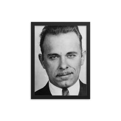 John Dillinger framed print on a plain backdrop in size 12"x16".