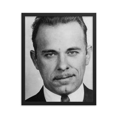 John Dillinger framed print on a plain backdrop in size 16"x20".