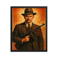 John Dillinger framed print on a plain backdrop in size 16"x20".
